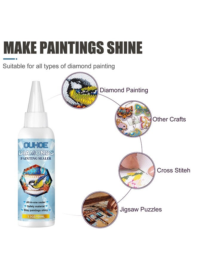 OUHOE Diamond Painting Sealer,5D Diamond Painting Glue | Fast Drying Prevent Falling Off | Permanent Seal with Hold and Shine Effect for Paintings, DIY Tools, Diamond Art Glue, 100ml - Image 5
