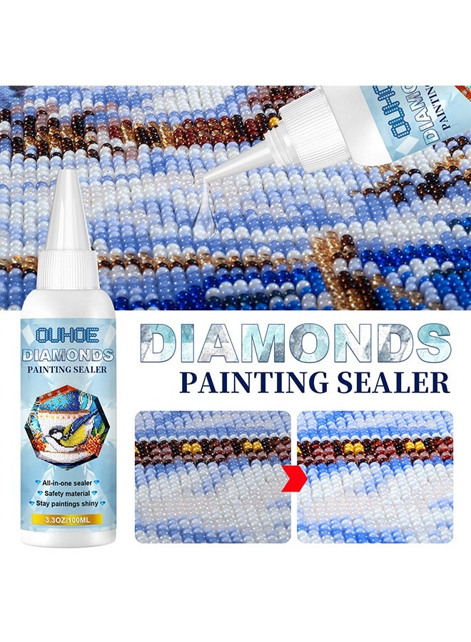 OUHOE Diamond Painting Sealer,5D Diamond Painting Glue | Fast Drying Prevent Falling Off | Permanent Seal with Hold and Shine Effect for Paintings, DIY Tools, Diamond Art Glue, 100ml - Image 1