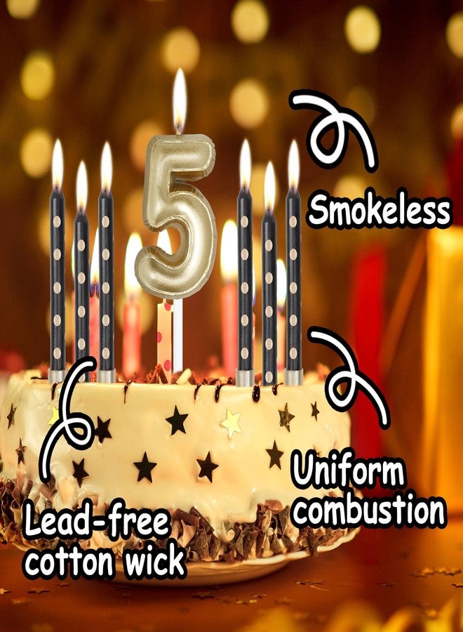 iNINGER Gold Number Candles,Gold Candle for Cake,19 Birthday Candles,Wedding Decorations,Gold Cake,19th Birthday Cake Topper,Birthday Card Number Candle 19,Black Candles Activity Decorations, HJBD19 - Image 4