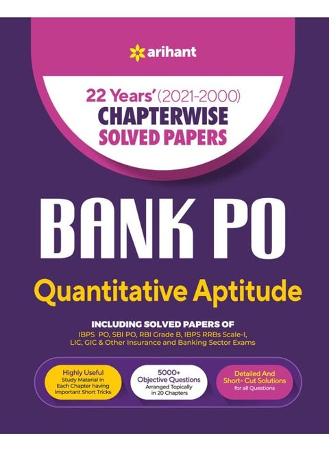 22 Years' Chapterwise Solved Papers Bank PO Quantitative Aptitude 2021-2000