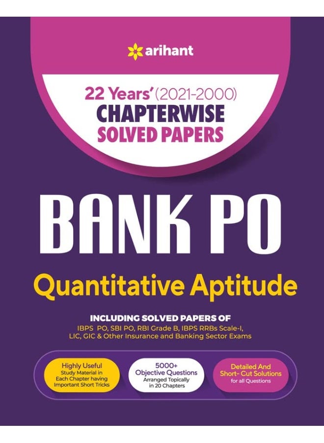 22 Years' Chapterwise Solved Papers Bank PO Quantitative Aptitude 2021-2000  - Image 1