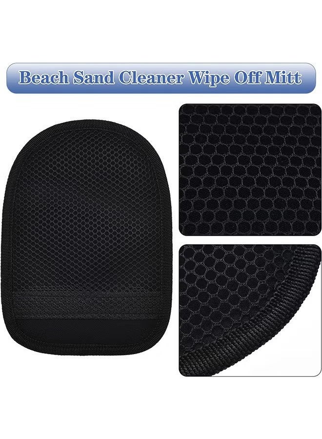 KANGLI 2 Pcs Sand Removal Mitt, Portable Beach Sand Cleaner Bag, Travel Mitt for Ocean Beach (Blue\Pink) - Image 4
