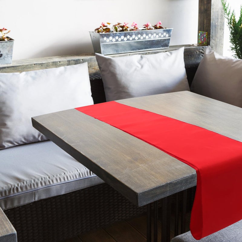 Red Satin Table Runner Set Of 5 For Wedding Birthday Party Home Dining Decor - Image 5