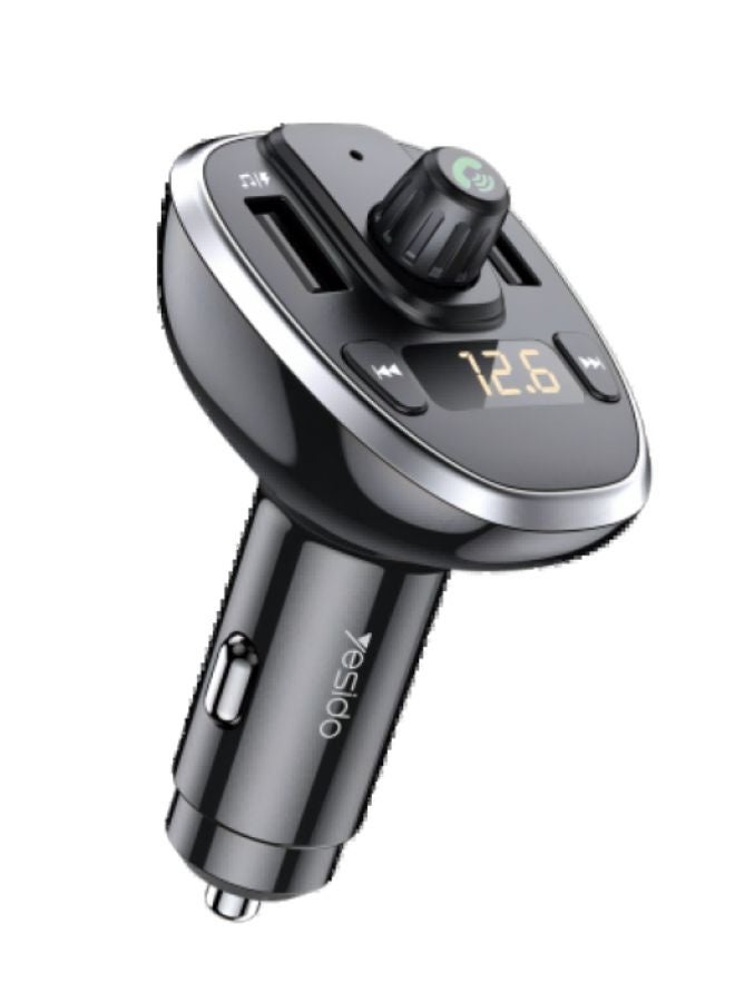 يسيدو جهاز إرسال FM ذكي للسيارة - مشغل MP3، منفذ USB مزدوج، مكالمات بدون استخدام اليدين وشحن سريع - Image 1