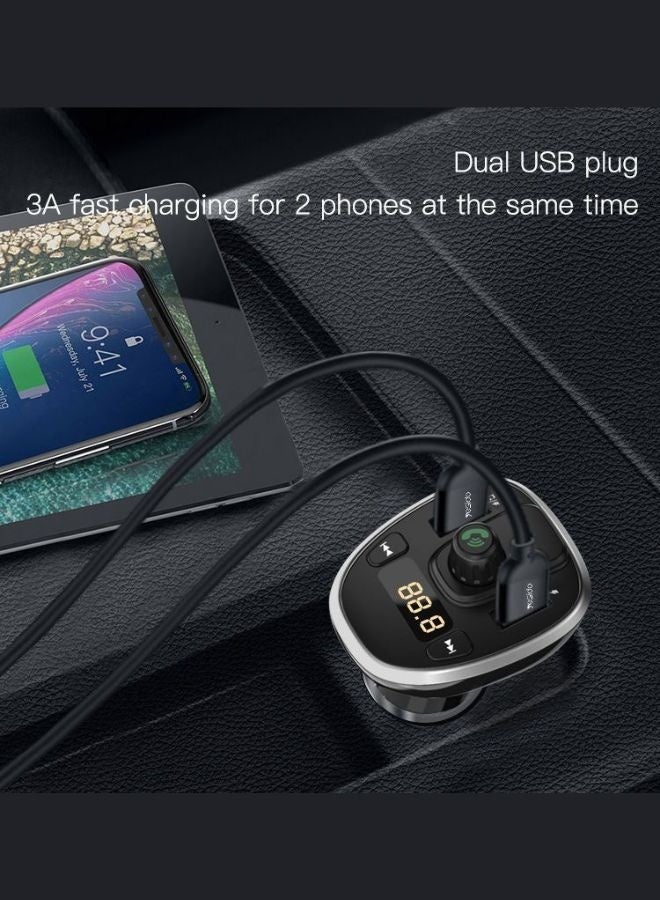 يسيدو جهاز إرسال FM ذكي للسيارة - مشغل MP3، منفذ USB مزدوج، مكالمات بدون استخدام اليدين وشحن سريع - Image 3
