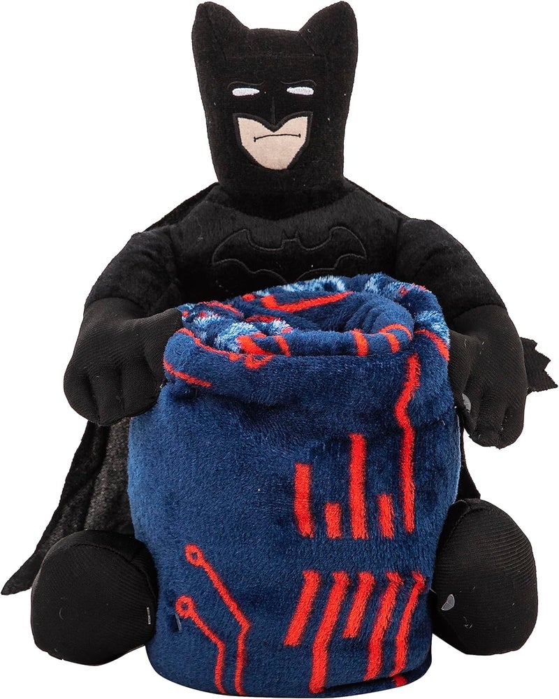 Northwest Batman Cyber Symbols Character Hugger Pillow & Silk Touch Throw Blanket Set, 40" x 50" - Image 3