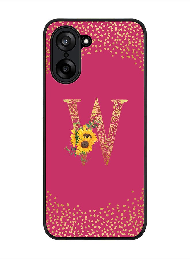Stylizedd For OnePlus Nord CE5 / Ace 5 Racing Case,Slim fit Camera Protection, Shockproof Thin Phone cover  - Custom Floral Monogram - W ( Deep Pink )