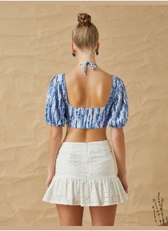 KOTON Cut Out Detail Square Neck Crop Blouse  - Image 4