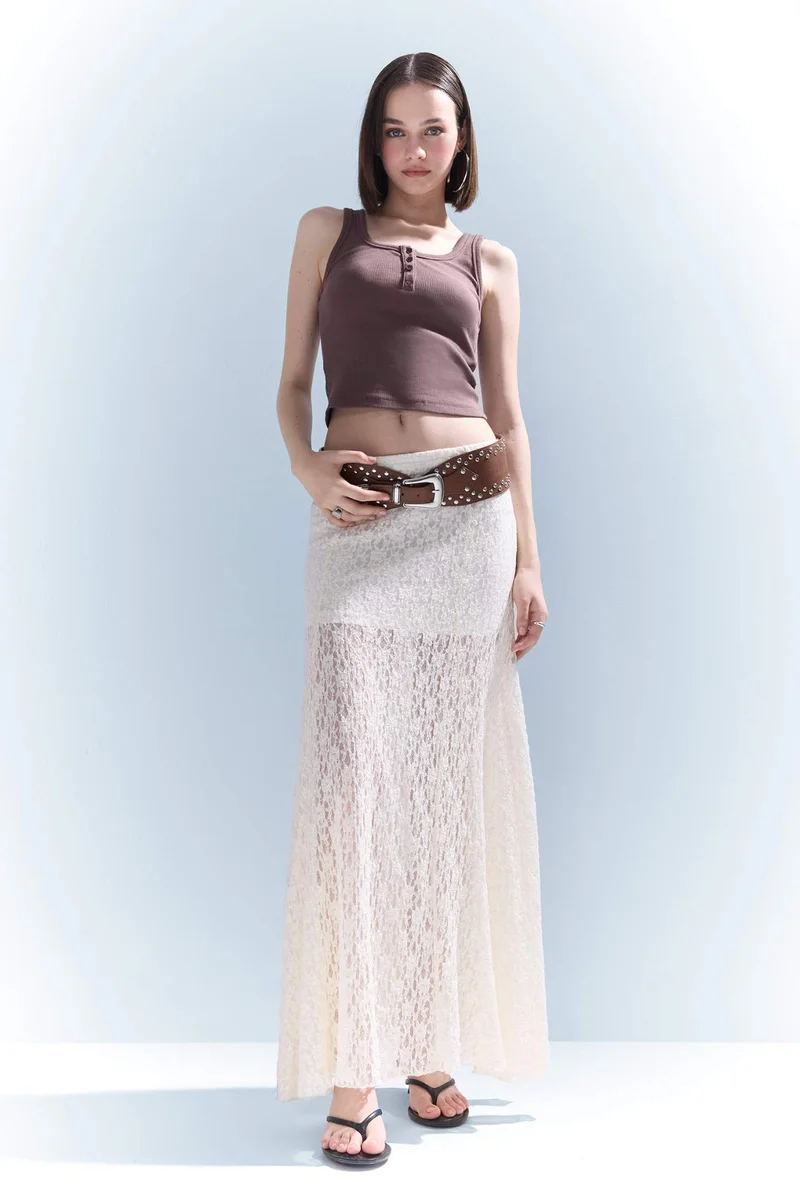 ديفاكتو Slim Fit Camisole Button Neck Tank Top