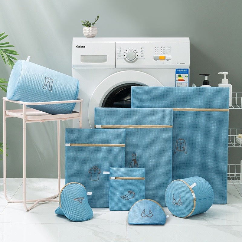 Laundry Mesh Bag Thickened Underwear Sandwich Washing Bag suit Machine Washing Special Clothes Laundry Bag Bracket Bag Wholesale Blue 