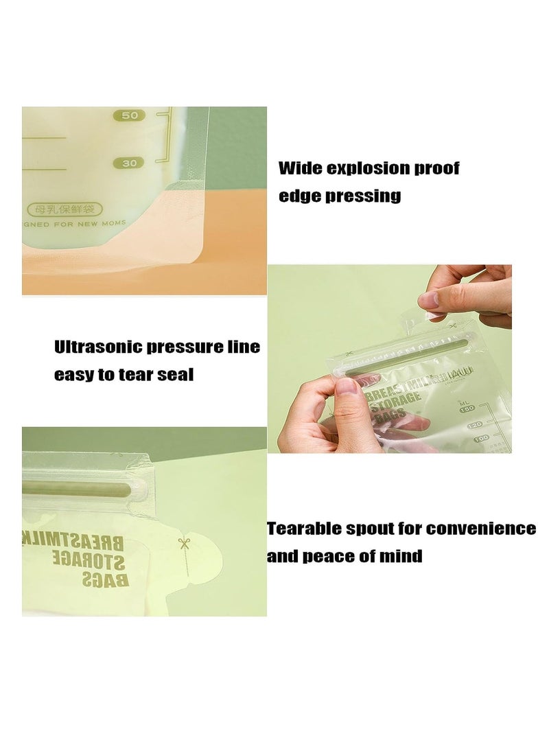 SOLARAE 30 Pcs Breast Milk Storage Bags Zipper Seal Self Standing Milk Storage Bag Breast Milk Bags Breast Milk Storage Bags Breastmilk Containers Secure Double Space Saving for Fridge or Freezer Use - Image 5