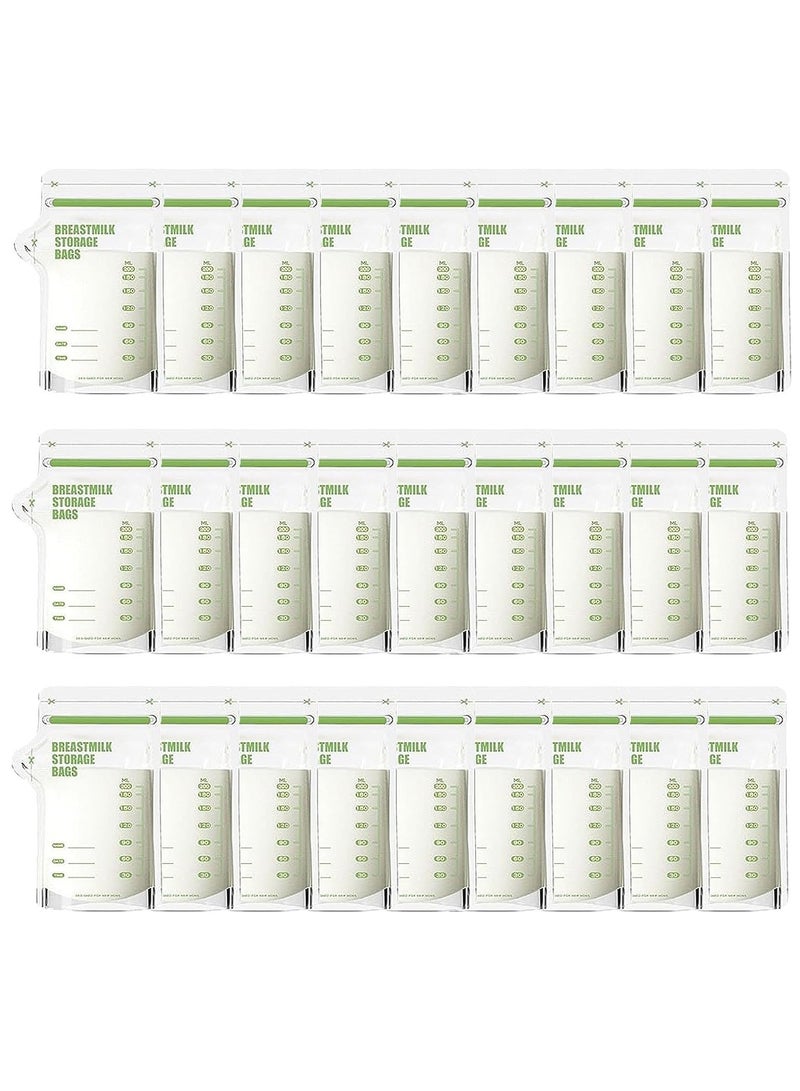 SOLARAE 30 Pcs Breast Milk Storage Bags Zipper Seal Self Standing Milk Storage Bag Breast Milk Bags Breast Milk Storage Bags Breastmilk Containers Secure Double Space Saving for Fridge or Freezer Use - Image 1