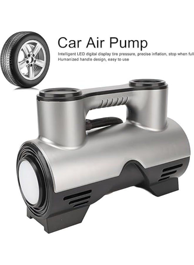 Generic Tire Pump - with Emergency Light - Ideal for Cars, Motorcycles, 12V 120W, Pressure Gauge up to 150psi  - Image 1