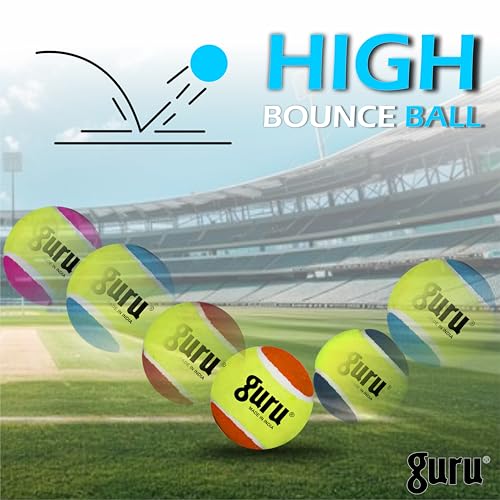 Guru Tennis Cricket Ball, Heavy Weight Cricket Tennis Balls, Cricket Ball (Multicolor, Pack of 6) - Image 5