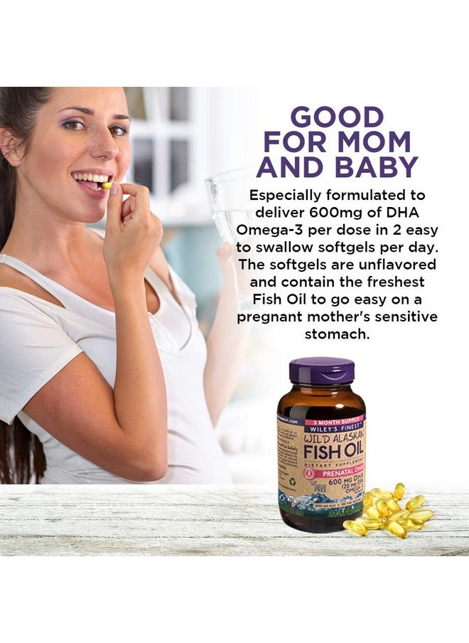 Wiley's Finest - Wild Alaskan Fish Oil Prenatal Dha 720Mg Epa And Dha Omega3S For Pregnant Women And Nursing Mothers 120 Softgels (60 Prenatal Vitamin Servings) - Image 1