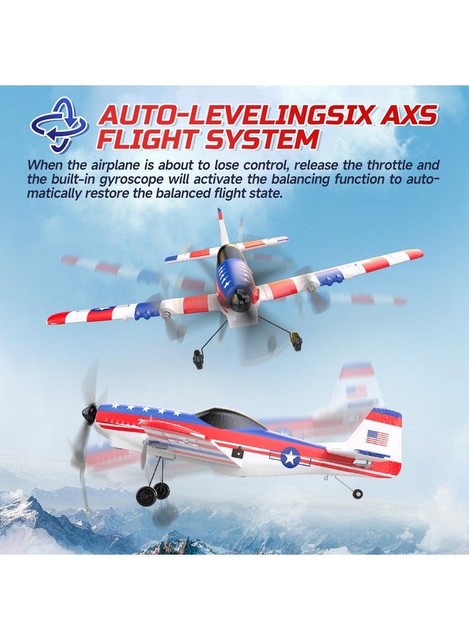 DEERC Rc Plane 3 Channel P51D Mustang Remote Control Airplane Fighter Toys,2.4Ghz 6-Axis Gyro Stabilizer Rtf Glider Aircraft Plane With 2 Batteries,Easy To Fly For Adults Kids Beginners Boys - Image 4