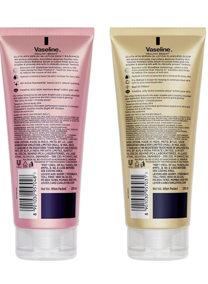 Vaseline Gluta-Hya Flawless Glow, 200Ml + Gluta-Hya Dewy Radiance, 200Ml Lotion - Image 2