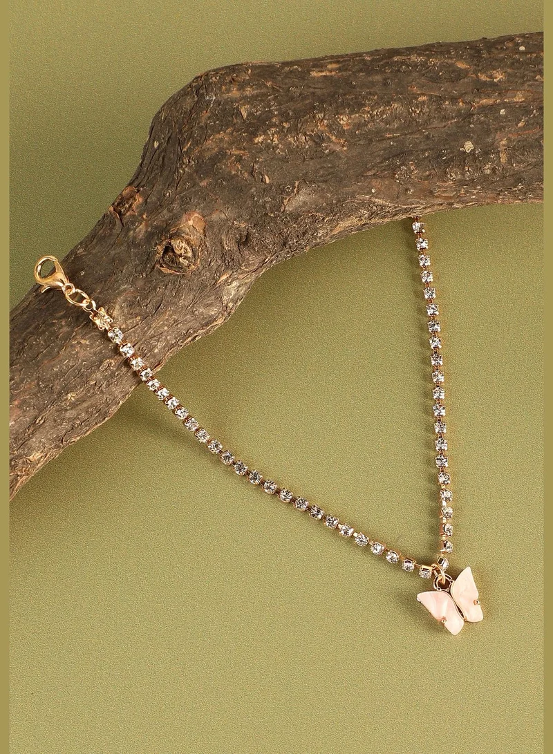 SOHI Gold Plated Designer Stone Casual Wear Necklace For Women