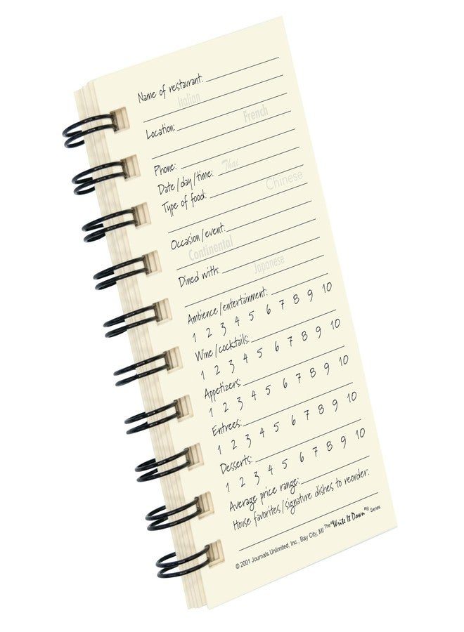 Write it Down series by Journals Unlimited, Guided Journal, Dining Out, A Restaurant Journal, Mini-Size 3”x5.5”, Blue Hard Cover, Made in USA - Image 4