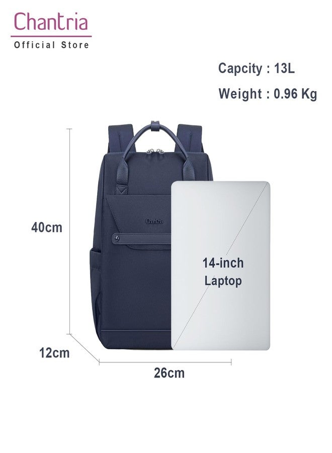 Chantria Casual Backpack for Women Stylish 13L Small Backpack fit 14 inch Laptop Compact Daypack Polyester Multi-pockets for Office Casual and Shopping,Blue - Image 3