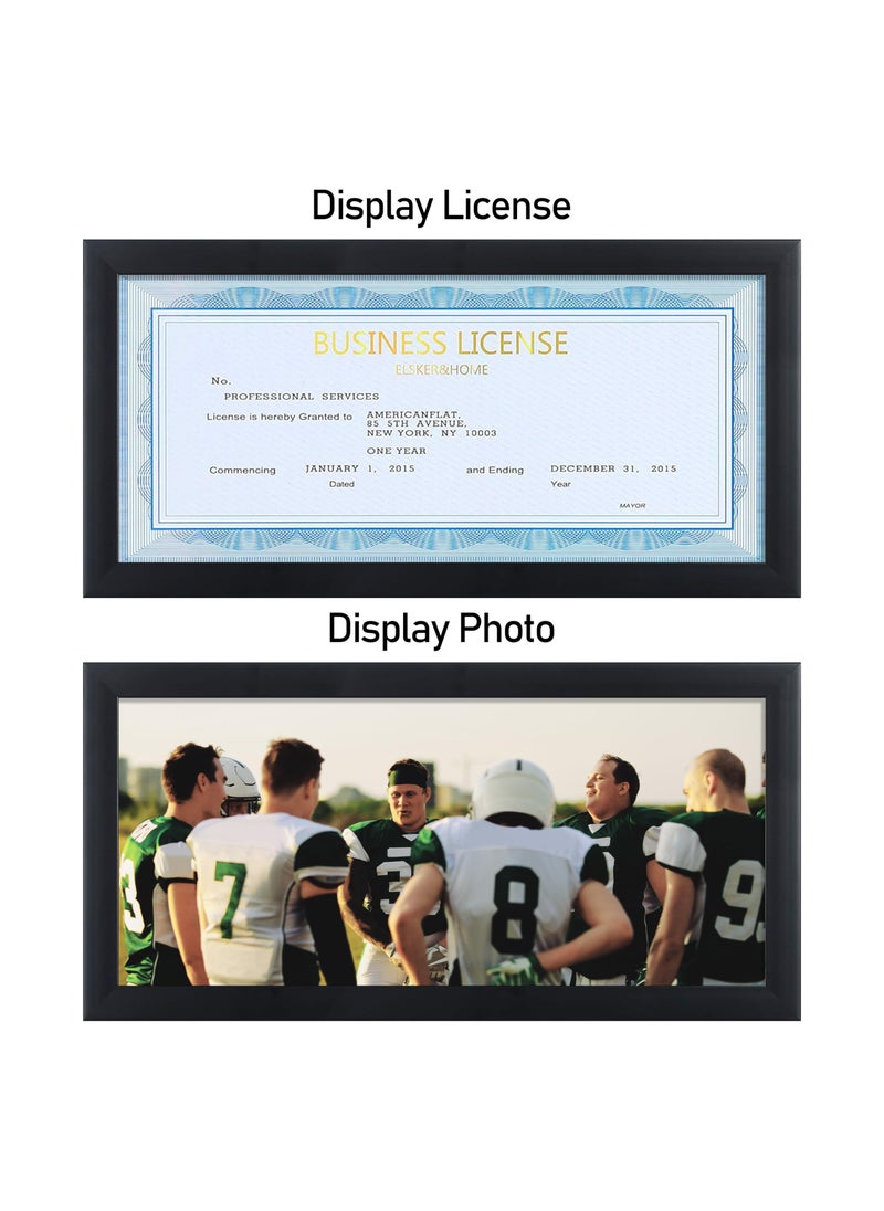 ELSKER&HOME - ELSKER&HOME 4x9 Business License Frame Black for 4 x 9 Standard Business Licence  Wall or Tabletop Display Panoramic Picture with No Mat (2 Pack) - Image 1