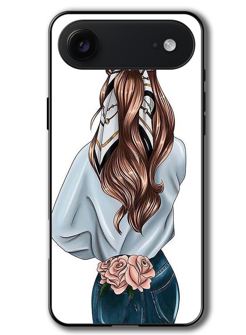 Theodor Case Compatible with Apple iPhone 17 Air 6.5 Inch Protection Shockproof Bumper Cover Pink Rose Girl - Image 1