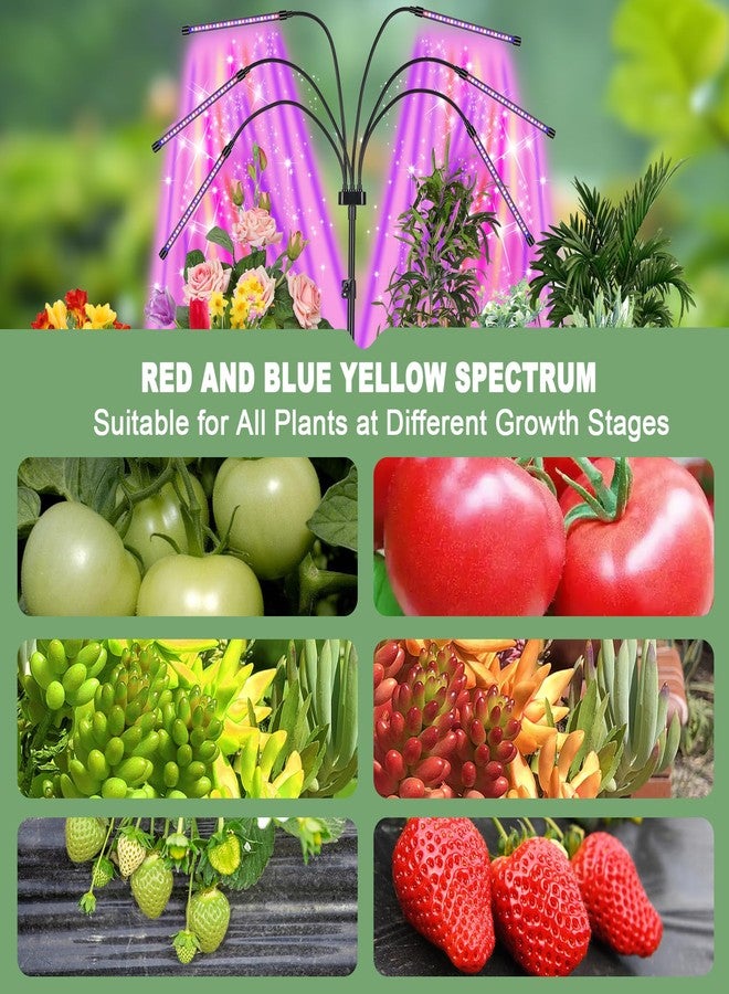 Mefflypee Grow Lights for Indoor Plants, LED Grow Light Stand, Red Blue Yellow Full Spectrum Plant Lamp with Adjustable Tripod, Color Changing Dimmable Vegetative Lamp with Auto On Off Timer (Type A) - Image 3