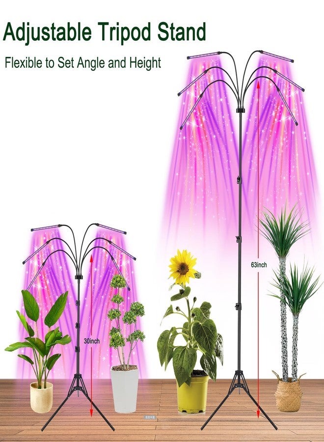 Mefflypee Grow Lights for Indoor Plants, LED Grow Light Stand, Red Blue Yellow Full Spectrum Plant Lamp with Adjustable Tripod, Color Changing Dimmable Vegetative Lamp with Auto On Off Timer (Type A) - Image 5
