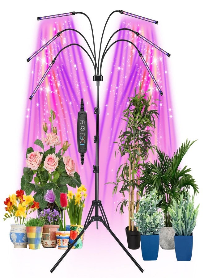 Mefflypee Grow Lights for Indoor Plants, LED Grow Light Stand, Red Blue Yellow Full Spectrum Plant Lamp with Adjustable Tripod, Color Changing Dimmable Vegetative Lamp with Auto On Off Timer (Type A) - Image 1