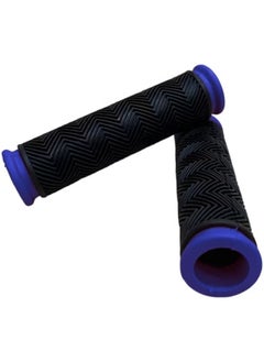 CYCLiSTA Bicycle Zigzag 2 Hand Grips Black and Blue  - Image 1
