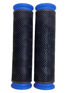 CYCLiSTA Bicycle Zigzag 2 Hand Grips Black and Blue  - Image 3