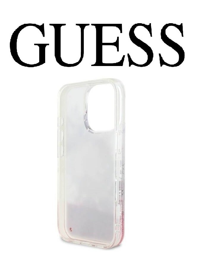 CG MOBILE - iPhone 16 Pro Max back Case, supports MagSafe wireless charging, transparent with original logo and approved design from the global brand Guess. From CG Mobile. Pink - Image 1