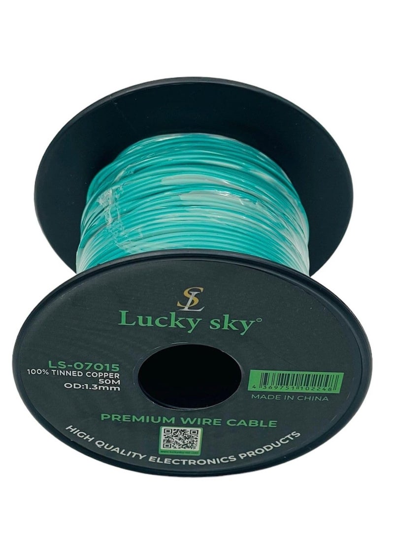 Lucky Sky 26awg Wire Flexible Silicone Tinned Copper UL1007 Silicone Rubber Insulated Green Color 50M 164ft OD:-1.3mm Stranded Hook up Wire. (GREEN)  - Image 2