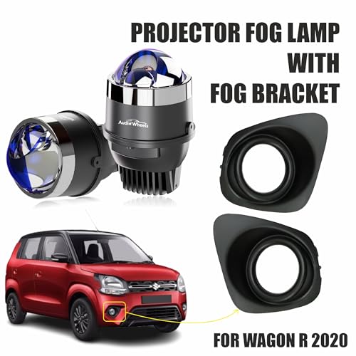 Audio Wheels 3" LED Projector Fog Lamp with Cover 120W, Tri-Color (White/Warm/Yellow) | Single Beam | with Blue Tint Film | Fog Light for Car & Vehicle Modification | For Maruti Suzuki WagonR 2020 - Image 2