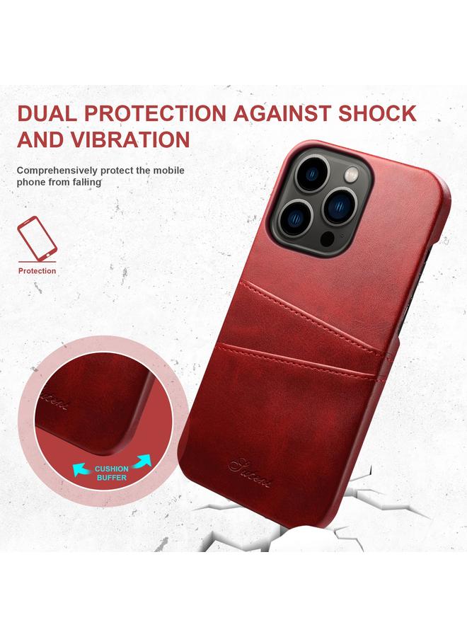 Suteni Case For iPhone 14 Pro Max Calf Texture Card Slots Phone Case - Image 3
