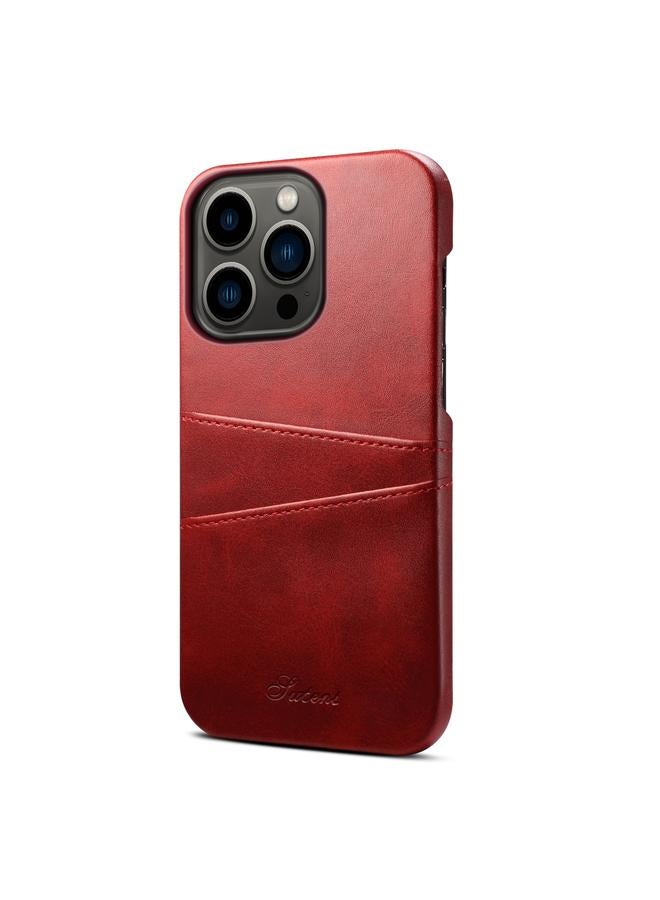 Suteni Case For iPhone 14 Pro Max Calf Texture Card Slots Phone Case - Image 2