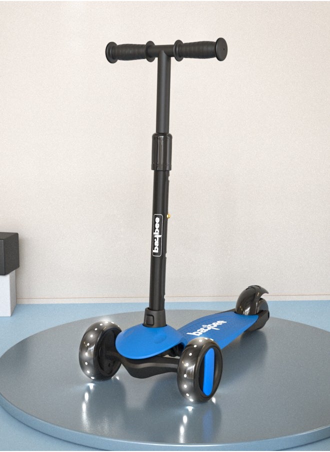 BAYBEE Alpha 3 Wheel Skate Scooter With Foldable 4 Height Adjustable Handle And Led PU Wheels  - Image 1