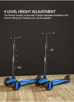 BAYBEE Alpha 3 Wheel Skate Scooter With Foldable 4 Height Adjustable Handle And Led PU Wheels  - Image 4