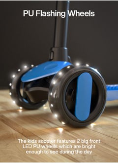 BAYBEE Alpha 3 Wheel Skate Scooter With Foldable 4 Height Adjustable Handle And Led PU Wheels  - Image 3