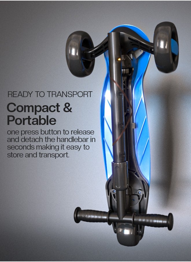 BAYBEE - Alpha 3 Wheel Skate Scooter With Foldable 4 Height Adjustable Handle And Led PU Wheels - Image 1