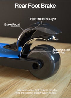 BAYBEE Alpha 3 Wheel Skate Scooter With Foldable 4 Height Adjustable Handle And Led PU Wheels  - Image 5