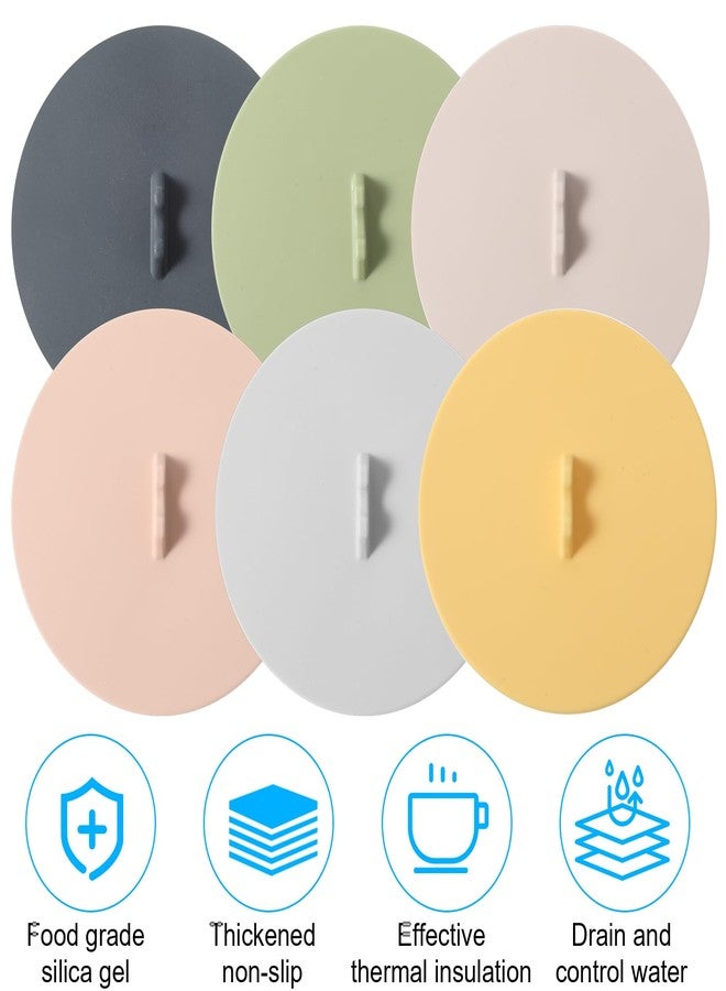 Ymapinc Silicone Lids for Cups, Ymapinc 6Pcs Silicone Cup Covers, Colored Universal Cup Lids, Reusable Mug Cover, Food Grade Dust-proof Airtight Seal Lids for Mugs Tea Cups Coffee Cup - Image 3