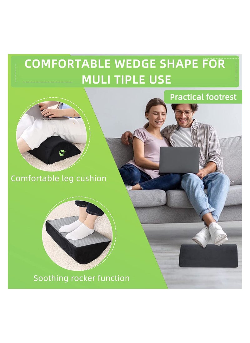 DIRECT 2 U - Office Foot Rest for Under Desk - Ergonomic Memory Foam Foot Stool Pillow for Work, Gaming, Computer, Office - Image 1