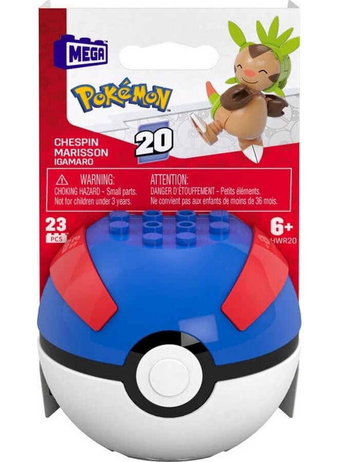 Mega Brands Mega Pokémon Chespin Building Toy Kit, Poseable Action Figure (23 Pieces), HWR20 - Image 2