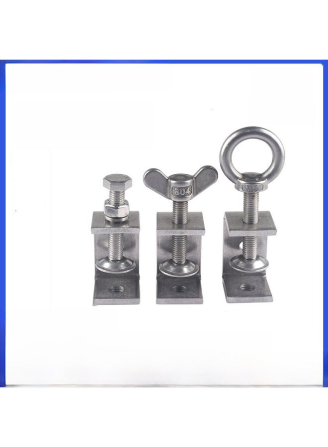 Tiger Card 304 Stainless Steel U-shaped Clip C-shaped Pipe Clamp Square Clamp Hand-tightened Hook Gripper-Specifications And Models:Opening 65mm (lifting Ring)  - Image 2