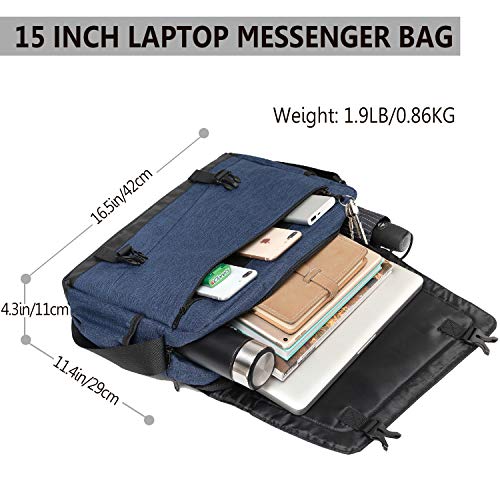 VX VONXURY Messenger Bag for Men, Lightweight Water Resistant 15.6 Laptop Shoulder Bag for Business Office by Vonxury Blue - Image 2