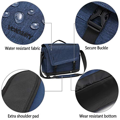 VX VONXURY Messenger Bag for Men, Lightweight Water Resistant 15.6 Laptop Shoulder Bag for Business Office by Vonxury Blue - Image 4