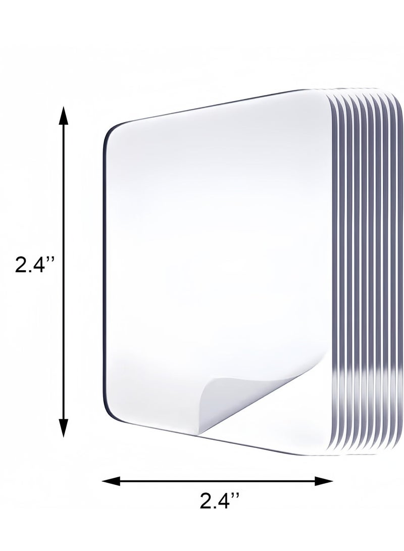 100 قطعة من وسادات لاصقة مزدوجة الجوانب، شريط مربعات مسبقة القطع على الوجهين، جل نانو شفاف، شريط لاصق مزدوج الجوانب للتعليق على الجدران - Image 2