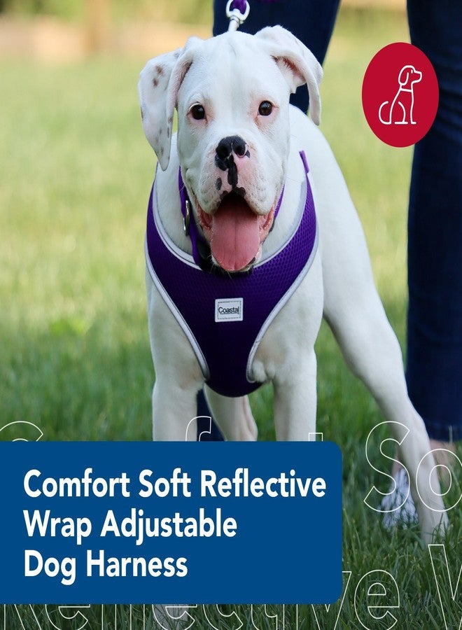 كوستال حزام صدر للكلاب قابل للتعديل من كوستال بيت كومفورت، ناعم وعاكس للضوء - حزام مانع للشد للكلاب الصغيرة والكبيرة - بنفسجي - 5/8 بوصة × 16-19 بوصة - Image 2