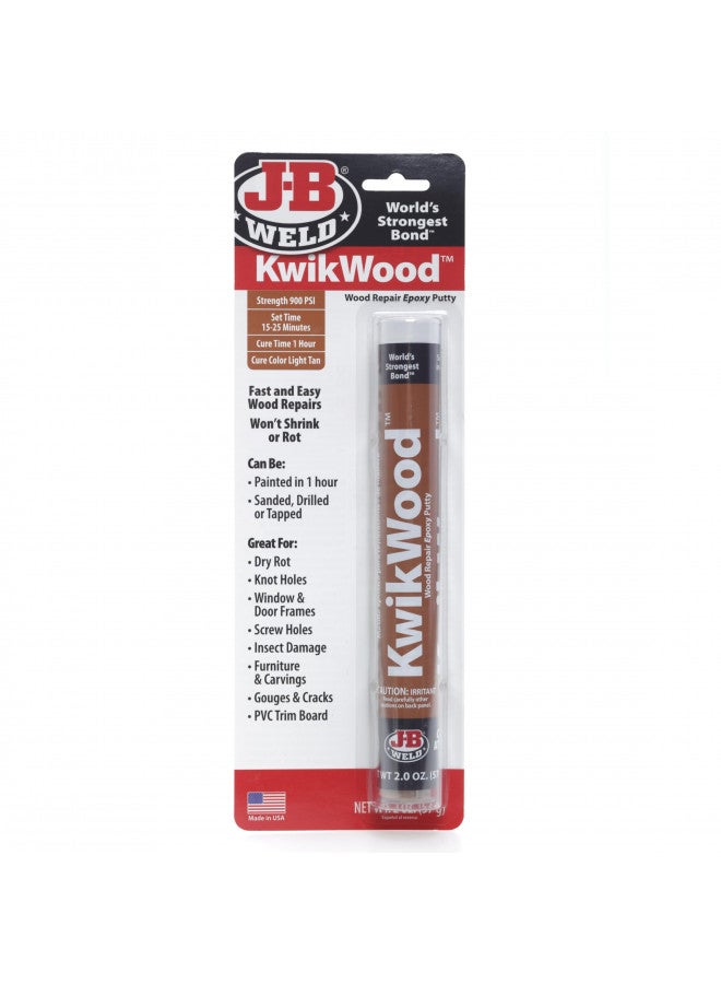 J-B Weld 8258 KwikWood Wood Repair Epoxy Putty Stick-7 inch, Beige - Image 1